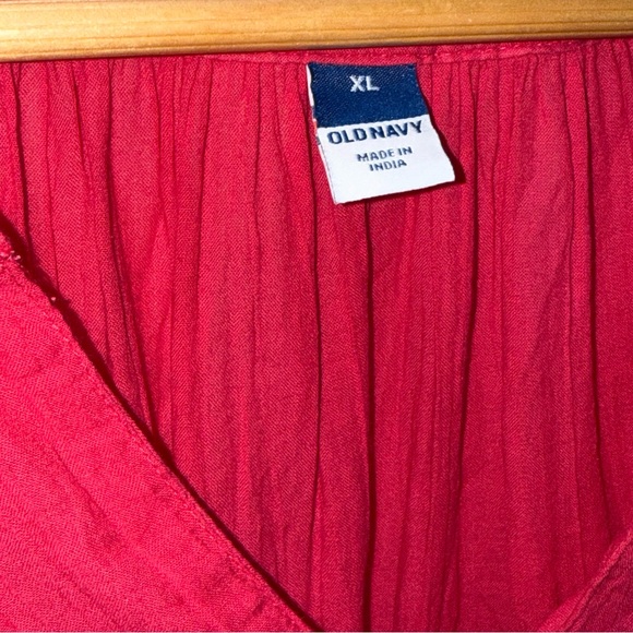 Old Navy Split-Neck Crinkle Gauze Top Bright Pink XL - Picture 3 of 8